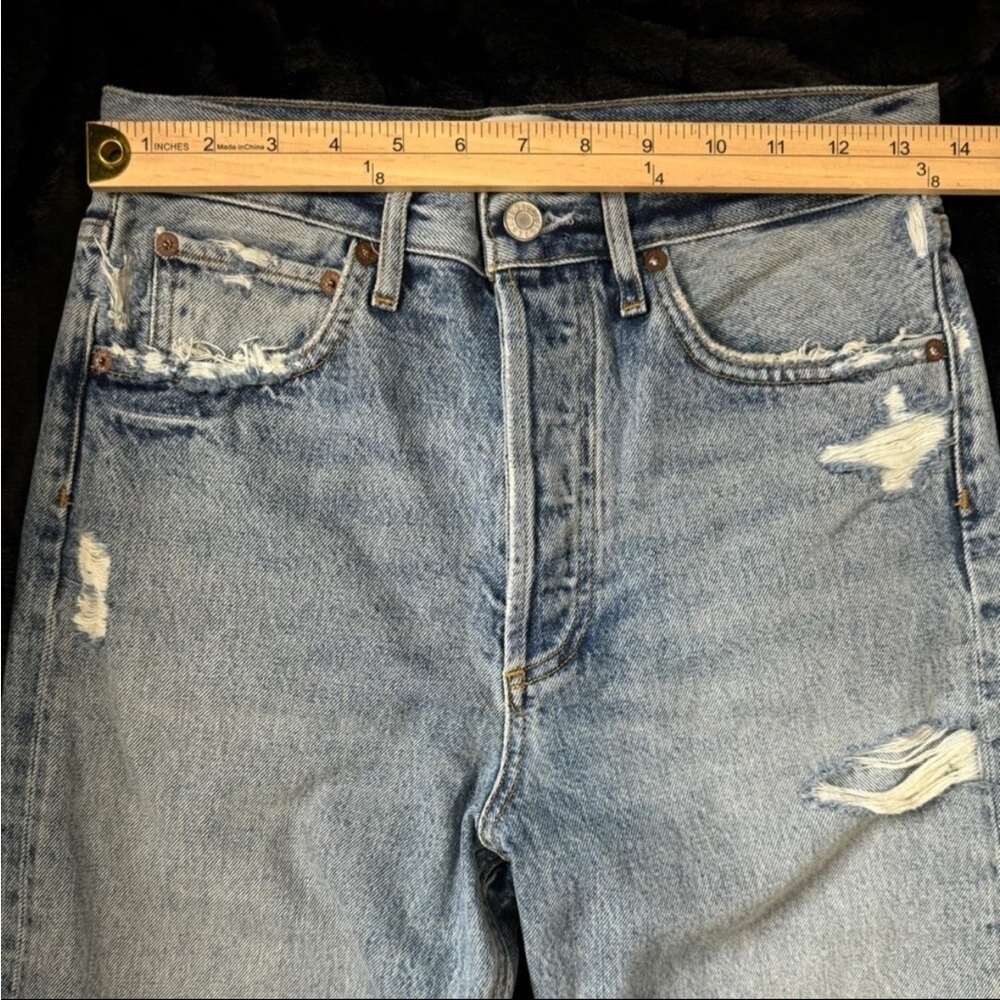 Agolde 90s Mid Rise Ripped Jeans Loose Fit Light Wash - Picture 5 of 13